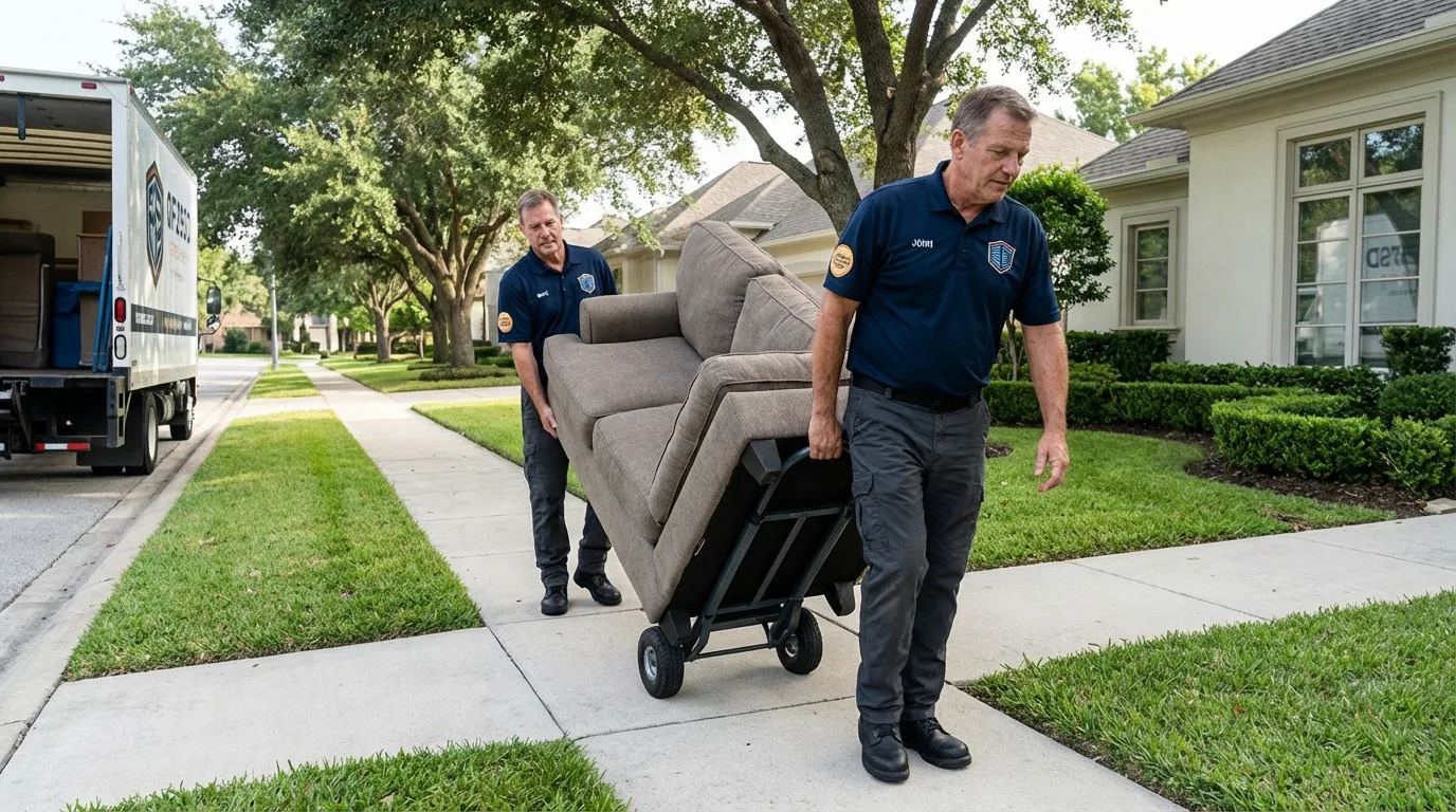 Local residential moving crew loading furniture in Chippewa Falls, WI